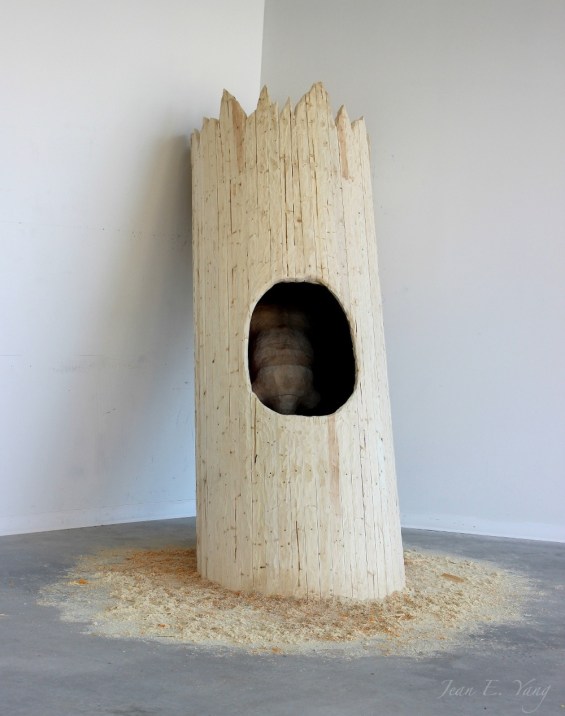 Womb, 2014, Wood, 4.4 x 4.5 x 10 feet